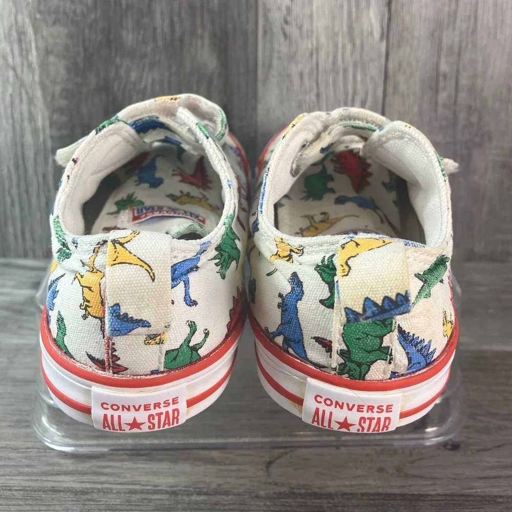 Converse Chuck Taylor All Star 2V Ox Dinosaur Print White Infant Size 9 A01667F